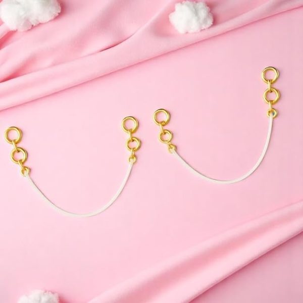 Accessher Gold Plated Invisible Transparent Stretchable Flexible and Adjustable Lightweighted Elastic Heavy Earrings Support Ear Chains for Women and Girls - Image 3