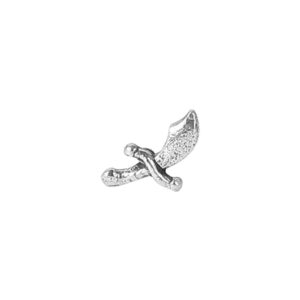 92.5- 925 sterling Silver Quirky Oxidized Dagger Shape Nose Pin