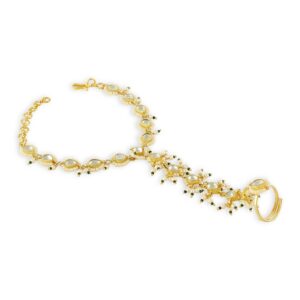 Gold Color Copper Material Haathphool Bracelet