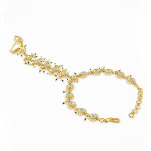 Gold Color Copper Material Haathphool Bracelet