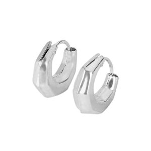 92.5/925 Sterling Silver Hexagon Bali  Hoop earrings