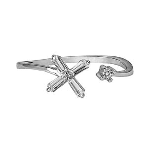 92.5/ 925 Sterling Silver Adjustable Finger Ring for Women