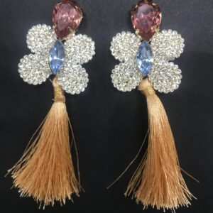 Butterfly shaped tassel earrings