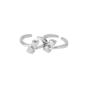 AccessHer Sterling Silver Heart Shaped Toe rings