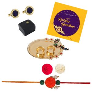 AccessHer Elegant Gold Rakhi Gift Set