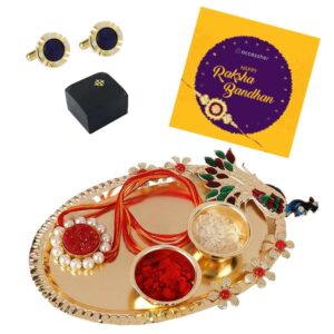 AccessHer Elegant Gold Rakhi Gift Set