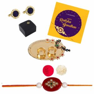 AccessHer Elegant Gold Rakhi Gift Set