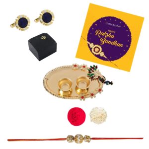 AccessHer Elegant Gold Rakhi Gift Set