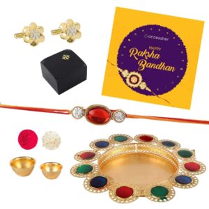 AccessHer Elegant Gold Rakhi Gift Set