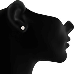 Accessher Glass Stud Earring for Women (White)