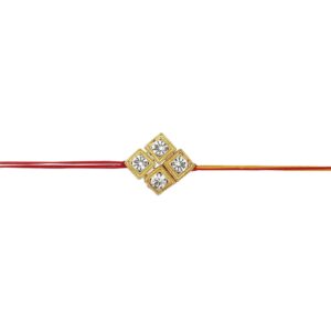 ACCESSHER Gold Color Brass Rhinestone Rakhi- RAKHI7 (Copy)