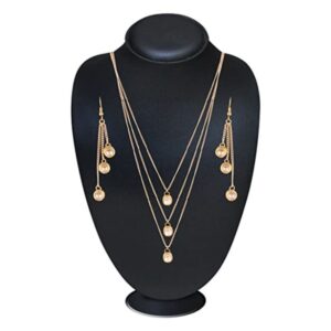 ACCESSHER Kundan Layered Rhinestone Necklace with Drop Earrings for Women and Girls Set of 1