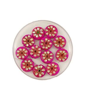 ACCESSHER Pink Kundan Stones Beads (12)
