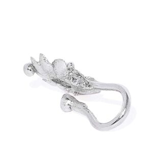 AccessHer Silver Ad Nose Pin, Clip On Nose Ring Small Nath Kundan for Women