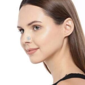 AccessHer Silver Ad Nose Pin For Women