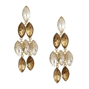 AccessHer stylish gold and white crystal earrings for women and girls