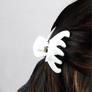 Acrylic White Color Claw Clip Clutcher Pack of 3 for Women