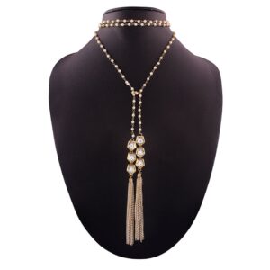 Contemporary Long Pearl Chain Necklace for Women