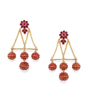 Contemporary Ruby Dangle Earrings for women