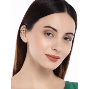 Green & Gold-Plated Classic Ear Cuff
