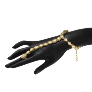 Ethnic Kundan gold haathphool/ring bracelet for women