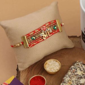 Gift Set of 3 Sri Inscribed with Rakhi, Mug & Greeting Card