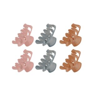 Multicolor Acrylic Claw Clips Hair Clutchers Pack of 6 for Women