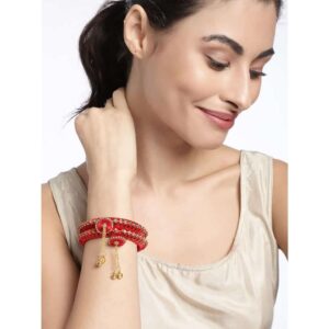 Red Silk Thread Bangles Set of 2 for Women