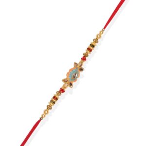 RK21R12PK6 -AccessHer Designer Enamel/meenkari Pearl Rakhi for Brother Pack Of 6