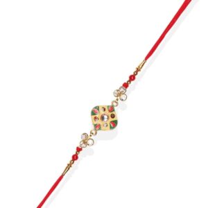 RK21R13PK6 -AccessHer Elegant Studded Rakhi For Beloved Brother Pack Of 6