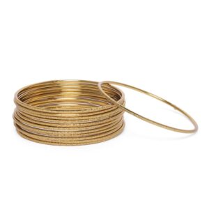 Traditional Antique Gold Plated Bangles Set of 12 for Women