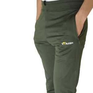 Varjish Unisex Zip Pocket Polyester Lycra Trackpant Green