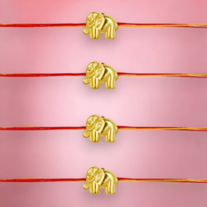 AccessHer Gold Color Acrylic Rakhi Pack of 4