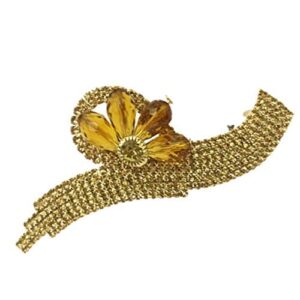 Accessher Gold Plated Designer Studded Back Hair Clips with Rhinestone for Women
