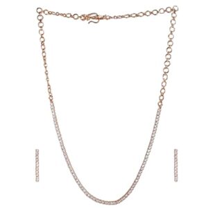 Rose-Gold plated AD Studded Necklace