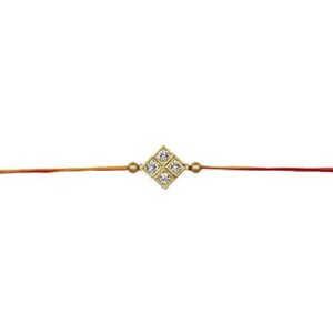 AccessHer Gold Color Brass Rhinestone Rakhi Pack of 3