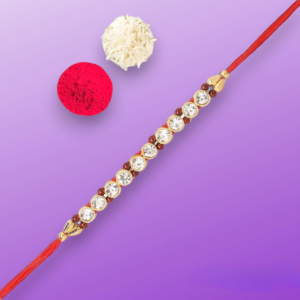 AccessHer Elegant Studded Rakhi with Pearls for Your Beloved Brother (1)