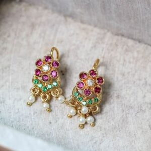 Gold-Plated & Green CZ Studded Classic Ear Cuff