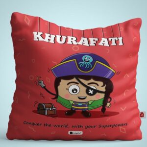 Khurafati Printed Cushion Cover with Filler