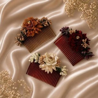 Accessher Multicolor Acrylic Comb Hair Clips - Indo Western Jooda & Side Pin Set (Pack of 3)