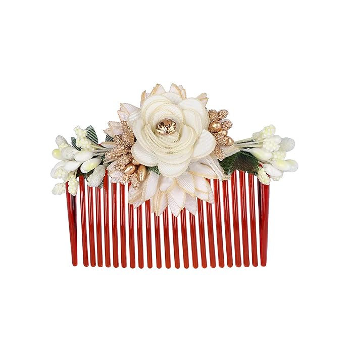 Accessher Multicolor Acrylic Comb Hair Clips - Indo Western Jooda & Side Pin Set (Pack of 3) - Image 4