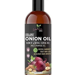 Luxura Sciences 250 ML Onion Hair Oil with 14 Essential Oils, Multi-Purpose Hair Oil/Serum with Argan, Bhringraj, Hibiscus, Sesame,Amla,Sweet Almond, Olive