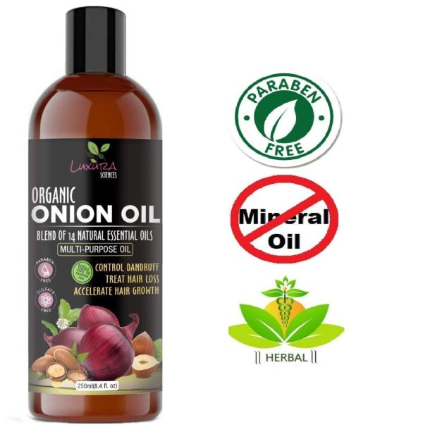 Luxura Sciences 250 ML Onion Hair Oil with 14 Essential Oils, Multi-Purpose Hair Oil/Serum with Argan, Bhringraj, Hibiscus, Sesame,Amla,Sweet Almond, Olive - Image 8