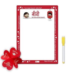 1 Indigifts “Biwi Ka Instruction” Valentine Magnetic Board for Home Décor - Fun Gift for Wife (7.1×10 Inch)
