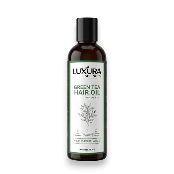 Luxura Sciences Green Tea Hair Oil with Onion Oil for Hair Nourishment & Improvement (200 ML)