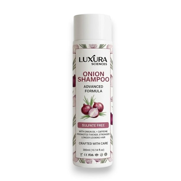 Click to see full view Luxura Sciences Onion and Caffeine Natural Scent Hair Growth Shampoo, 300 ml, Sulfate-Free, Paraben-Free Luxura Sciences Onion Oil Shampoo Hair Fall Control - Sulphate Free Nourishing Formula (300 ML)