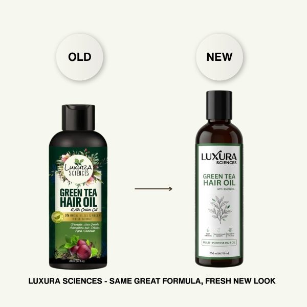 Luxura Sciences Green Tea Hair Oil with Onion Oil for Hair Nourishment & Improvement (200 ML)