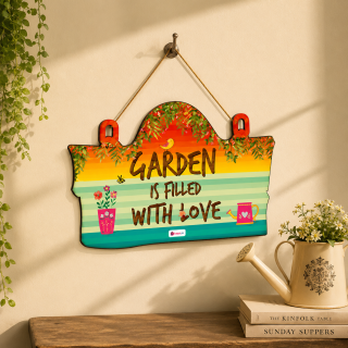 Indigifts Wooden Family Quote Wall Hanging for Home & Garden Décor - Quirky Decorative Door Hanging