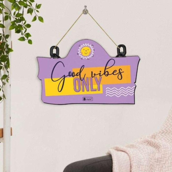 Indigifts Wall Hanging For Home Wooden Mini Wall Hanging Board Set Of 3- Wall Hanging Decorative Items| Mini Wall Hanging Décor| Garden Wall Hanging| Good Vibe Wall Hanging| Wall Decor for Living Room - Image 3