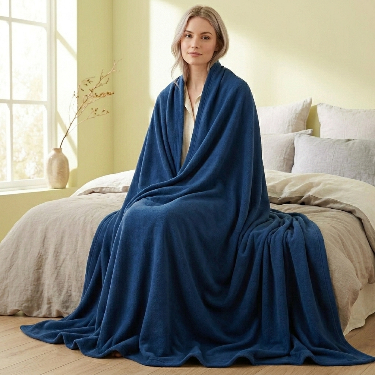 SWARG HOMES Blue Double Bed Blanket - 1200 GSM Soft Comfort Bedding - Image 2